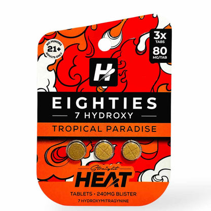 Straight HEAT EIGHTIES 7-OH - 80mg Tabs - 3 Ct & 10 Ct - 3 NEW Flavors! [K-H8-3C]