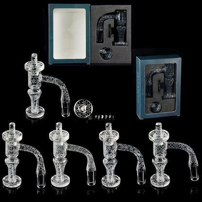 Spinner Set #7 - 20mm Seamless Beveled Terp Slurper w/ Pillar & Cap - 14M 90° [QB-TP7]