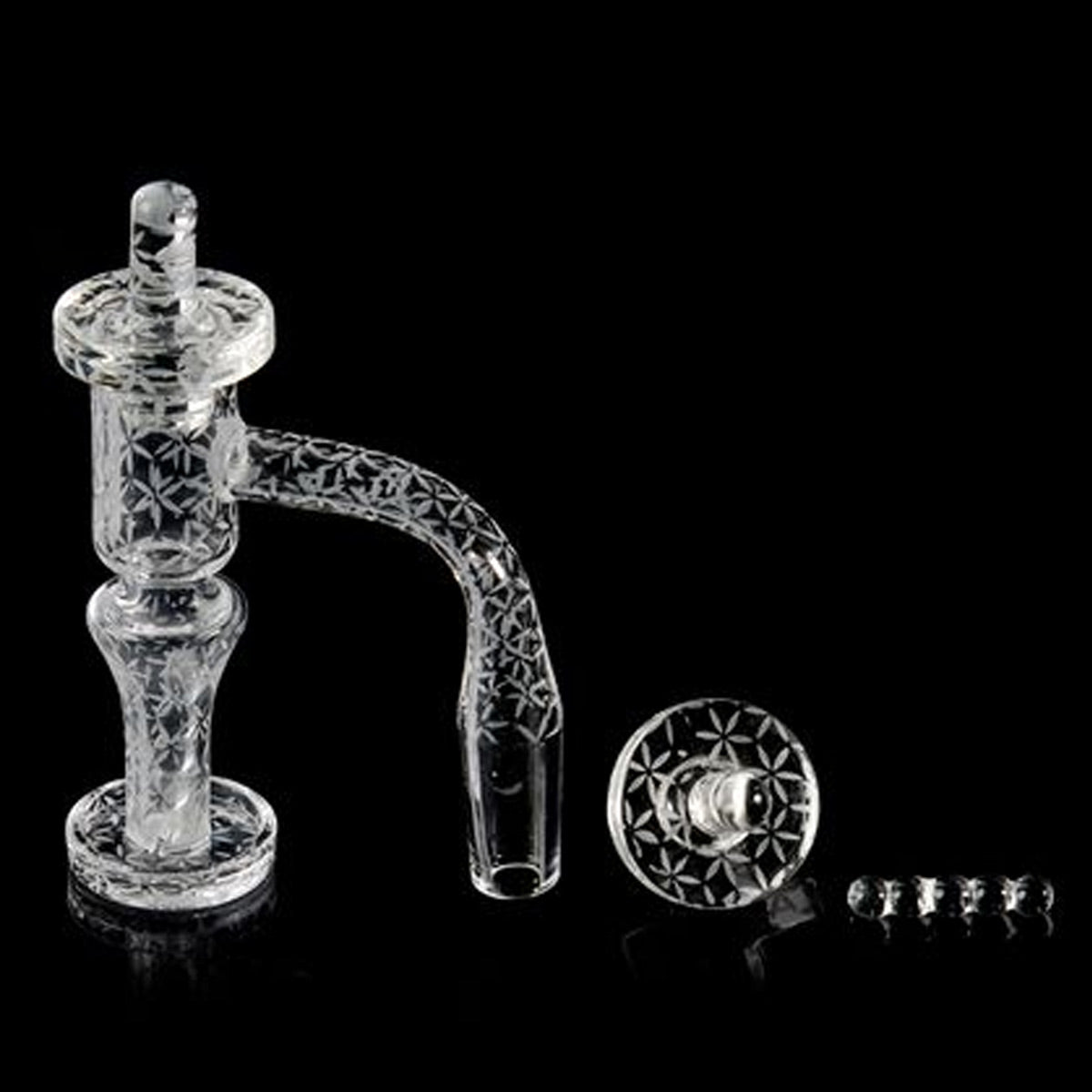 Spinner Set #7 - 20mm Seamless Beveled Terp Slurper w/ Pillar & Cap - 14M 90° [QB-TP7]