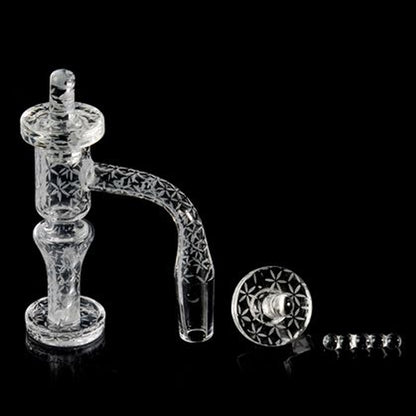 Spinner Set #7 - 20mm Seamless Beveled Terp Slurper w/ Pillar & Cap - 14M 90° [QB-TP7]