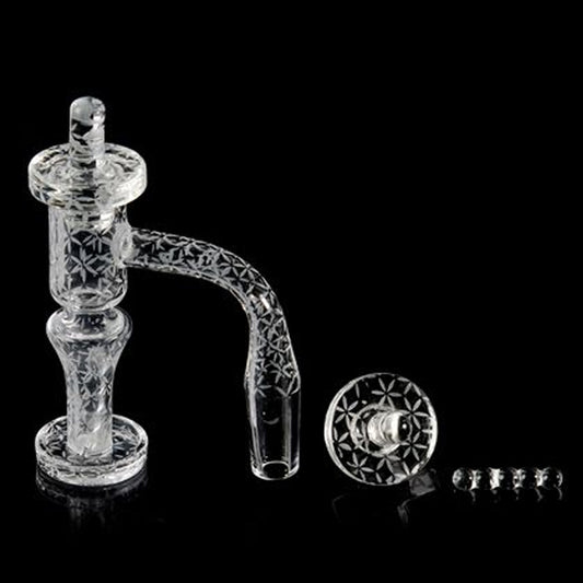 Spinner Set #7 - 20mm Seamless Beveled Terp Slurper w/ Pillar & Cap - 14M 90° [QB-TP7]