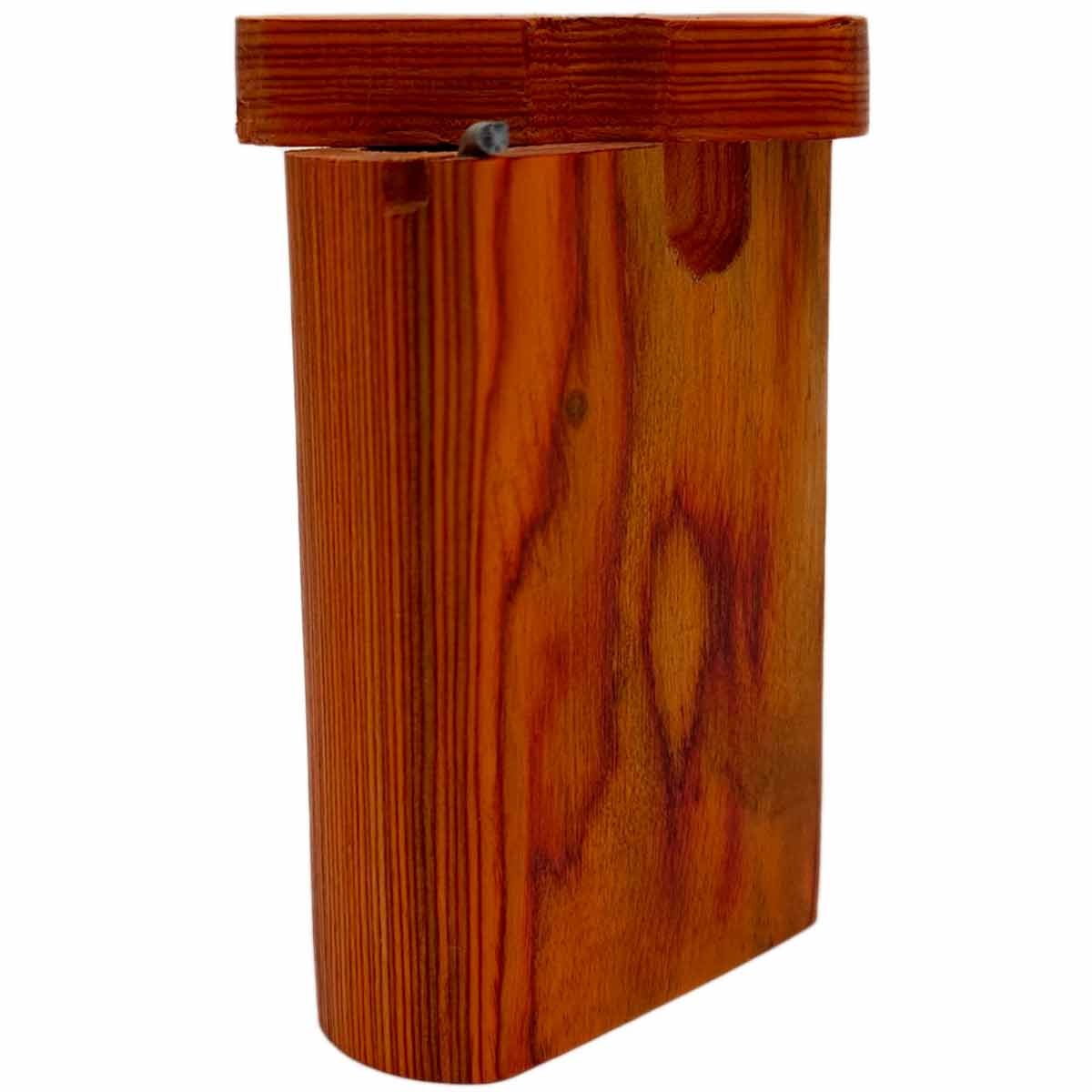 3.25" Orange Wood Dugout with Poker and Swivel Lid [TT-200-O]