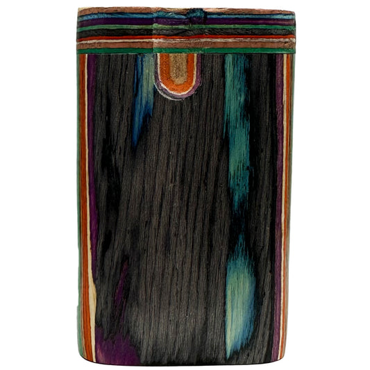 3.25" Rainbow Wood Dugout w/ Swivel Lid [TT-200D]