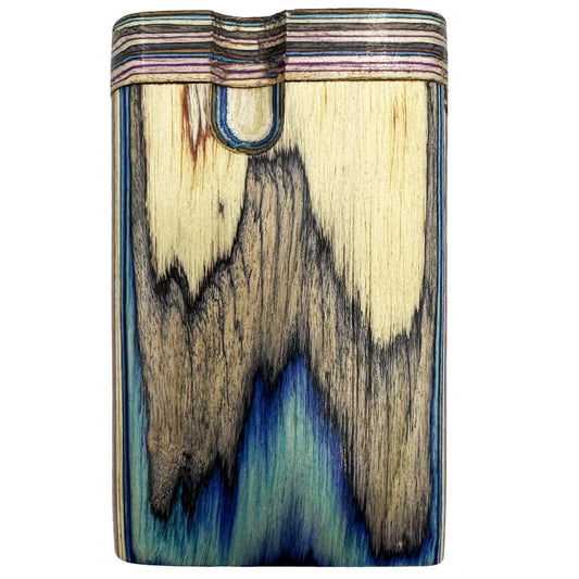 3.25" Rainbow Wood Dugout w/ Swivel Lid [TT-200D]