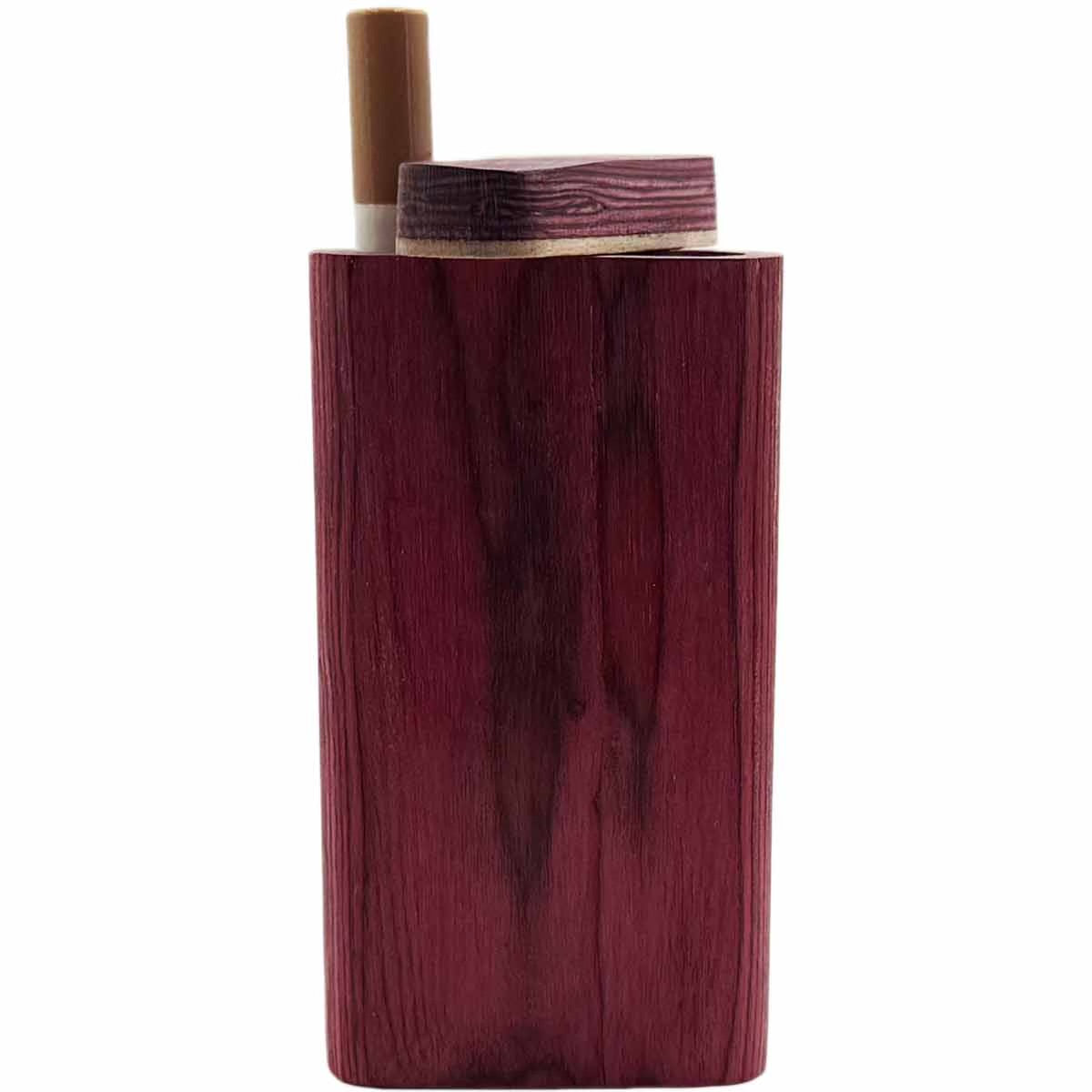 4" Wood Dugout w/ Swivel Lid - Red [TT-201R]