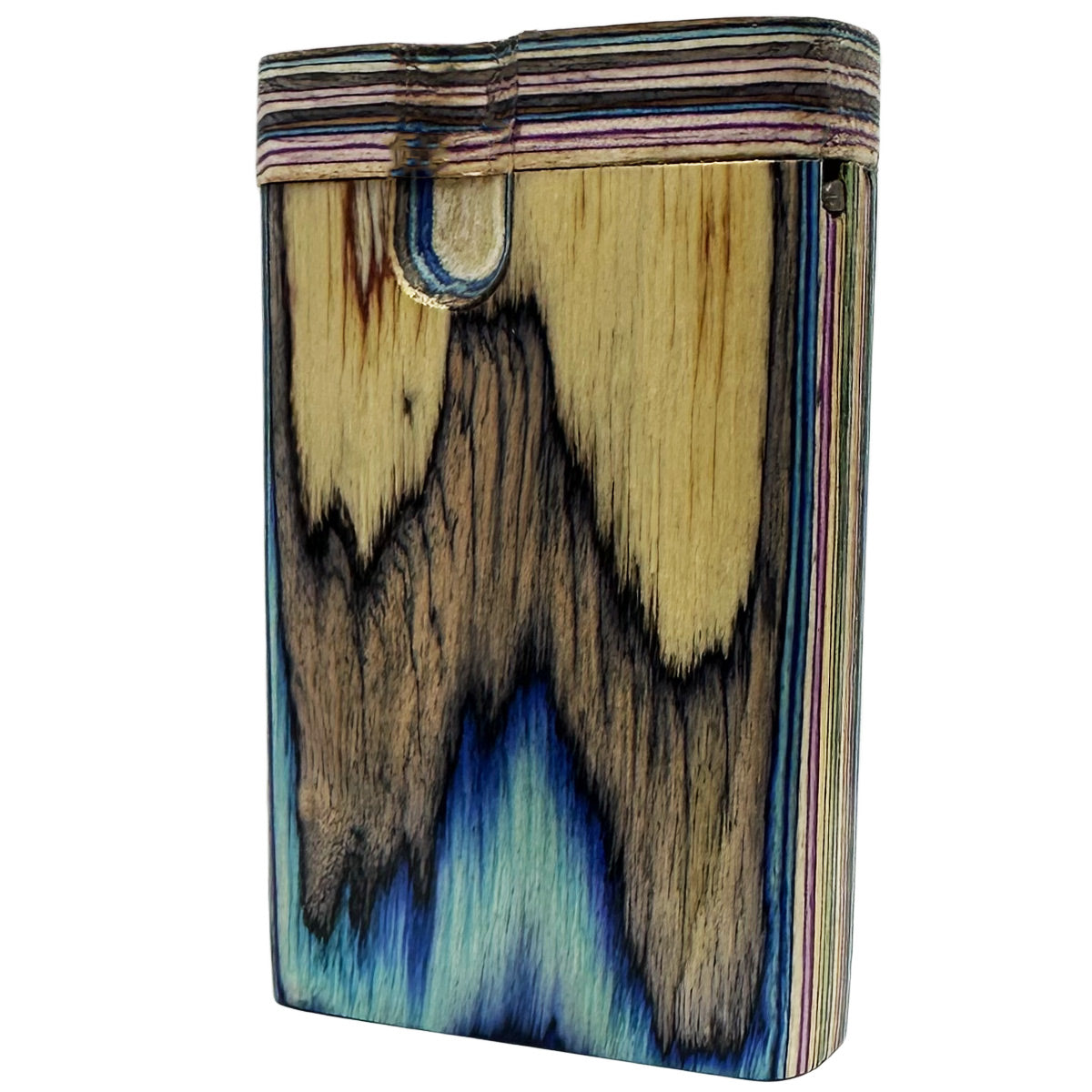 3.25" Rainbow Wood Dugout w/ Swivel Lid [TT-200D]