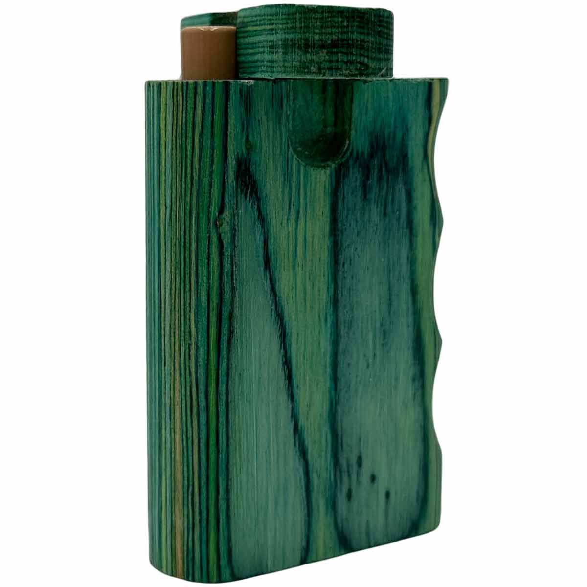 3.25" Green Wood Dugout w/ Pistol Grip & Swivel Lid [TT-206SG]