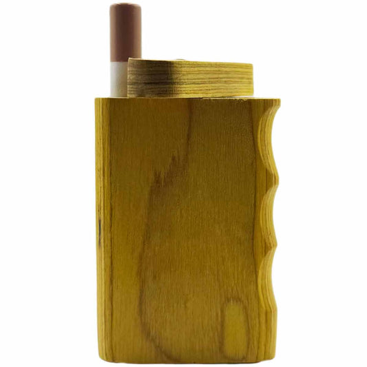 3.25" Yellow Wood Dugout w/ Pistol Grip & Swivel Lid [TT-206Y]