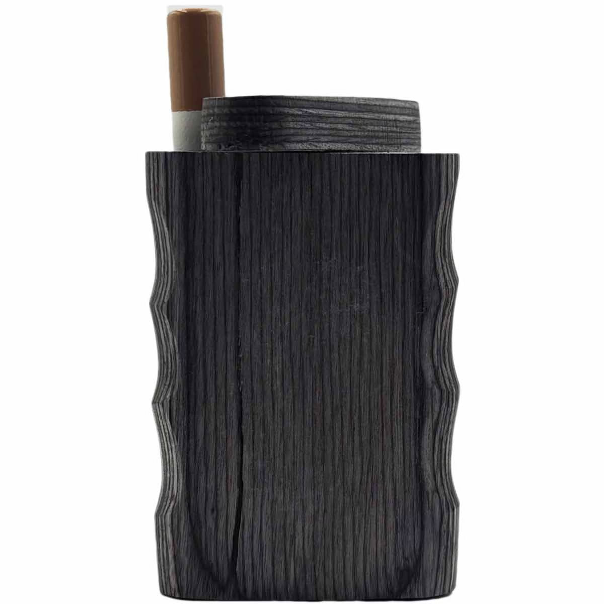 3.25" Black Wood Dugout w/ Double Pistol Grip & Swivel Lid [TT-207BLKS]