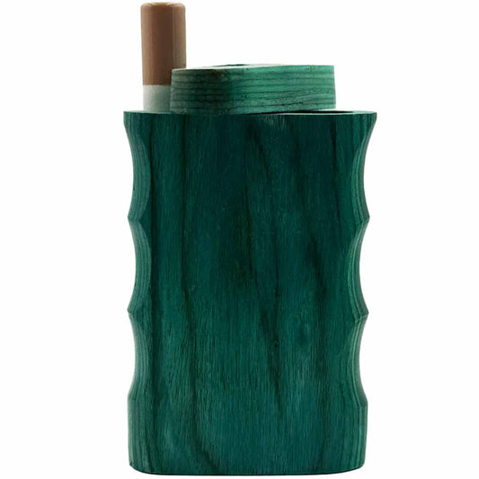 3.25" Green Wood Dugout w/ Double Pistol Grip & Swivel Lid [TT-207GS]
