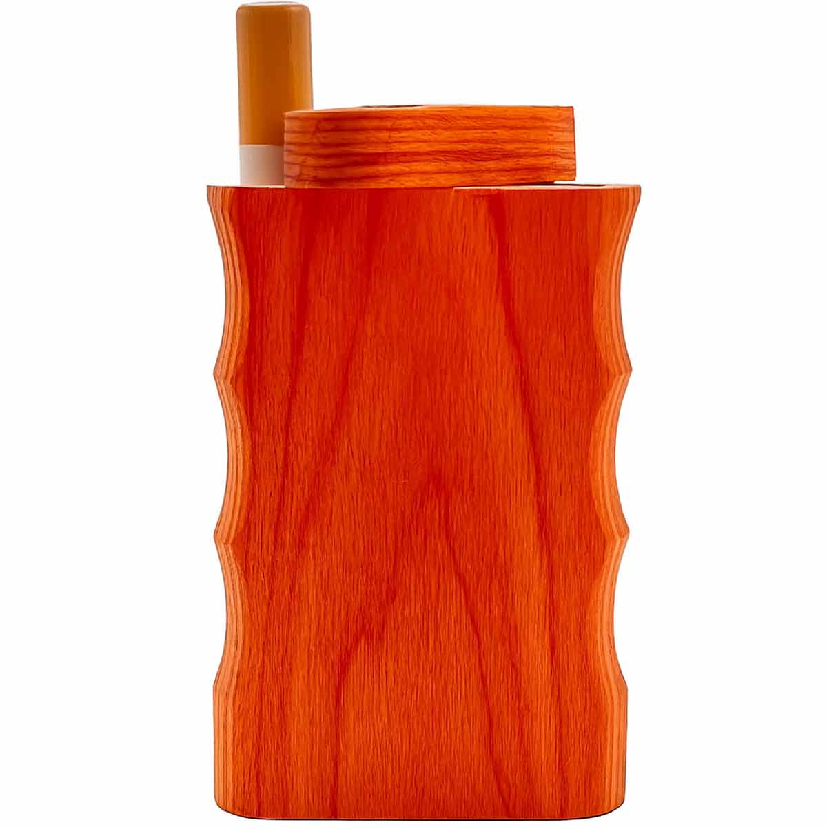 3.25" Orange Wood Dugout w/ Double Pistol Grip & Swivel Lid [TT-207OS]