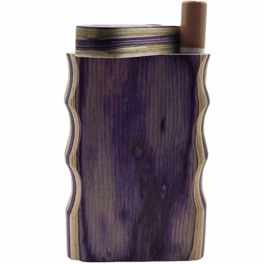 3.25" Purple Wood Dugout w/ Double Pistol Grip & Swivel Lid [TT-207SP]