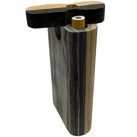 3.25" or 4” Two-Toned Light & Black Wood Dugout w/ Poker & Swivel Lid [TT-200BW & TT-201BW]