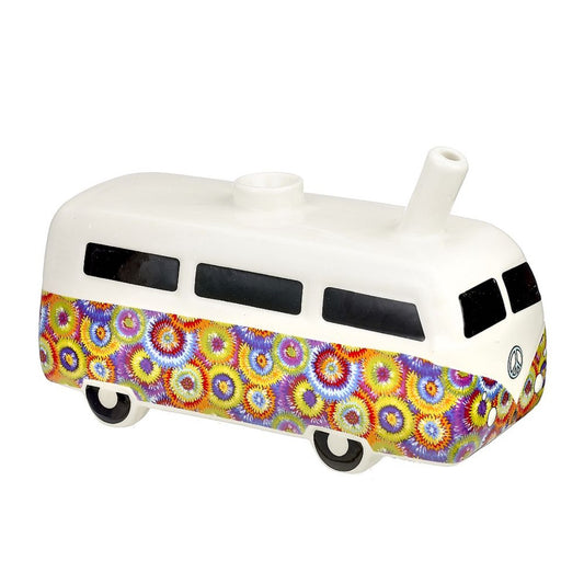 Roast & Toast Ceramic Pipe w/ Gift Box - Retro Vintage Bus Colorful Flower [HP-C-FC-19]