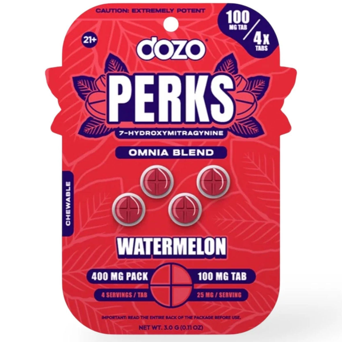 DOZO PERKS 7-OH - 4Ct & NEW 10Ct 100mg Tabs - 5 Flavors [K-DP-4C-100]