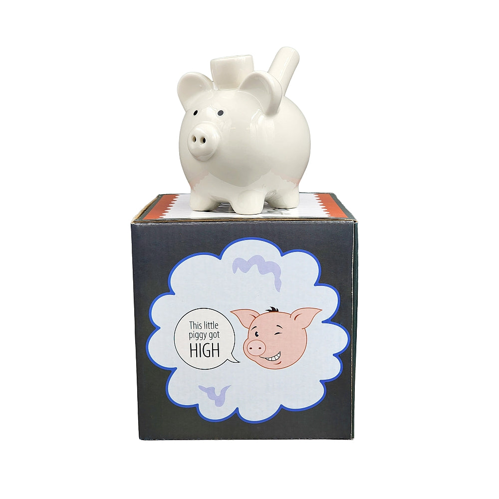 Roast & Toast Ceramic Pipe w/ Gift Box - White Piggy PIPE [HP-C-FC-2]
