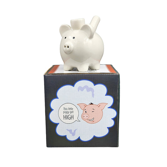 Roast & Toast Ceramic Pipe w/ Gift Box - White Piggy PIPE [HP-C-FC-2]