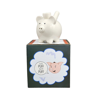 Roast & Toast Ceramic Pipe w/ Gift Box - White Piggy PIPE [HP-C-FC-2]
