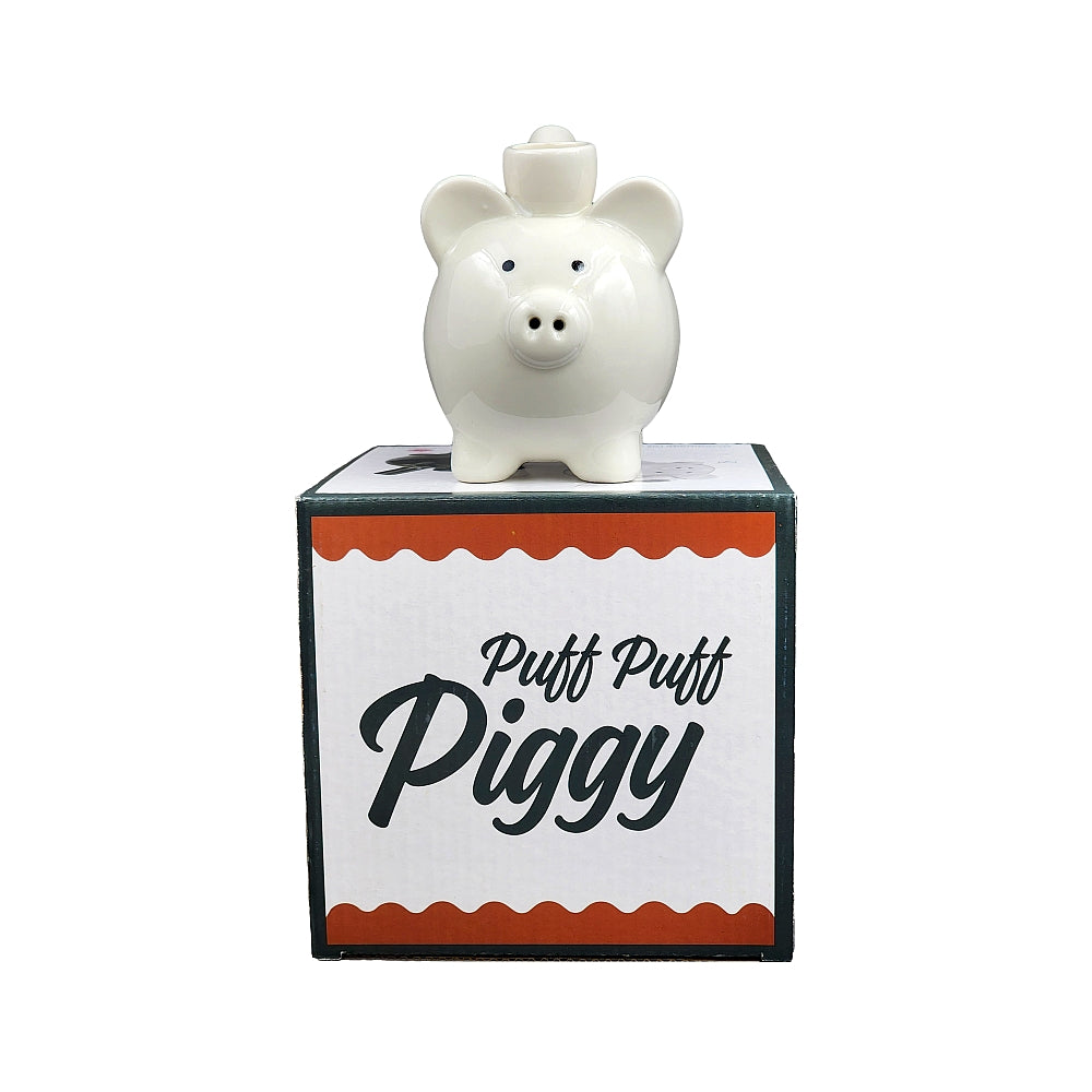 Roast & Toast Ceramic Pipe w/ Gift Box - White Piggy PIPE [HP-C-FC-2]