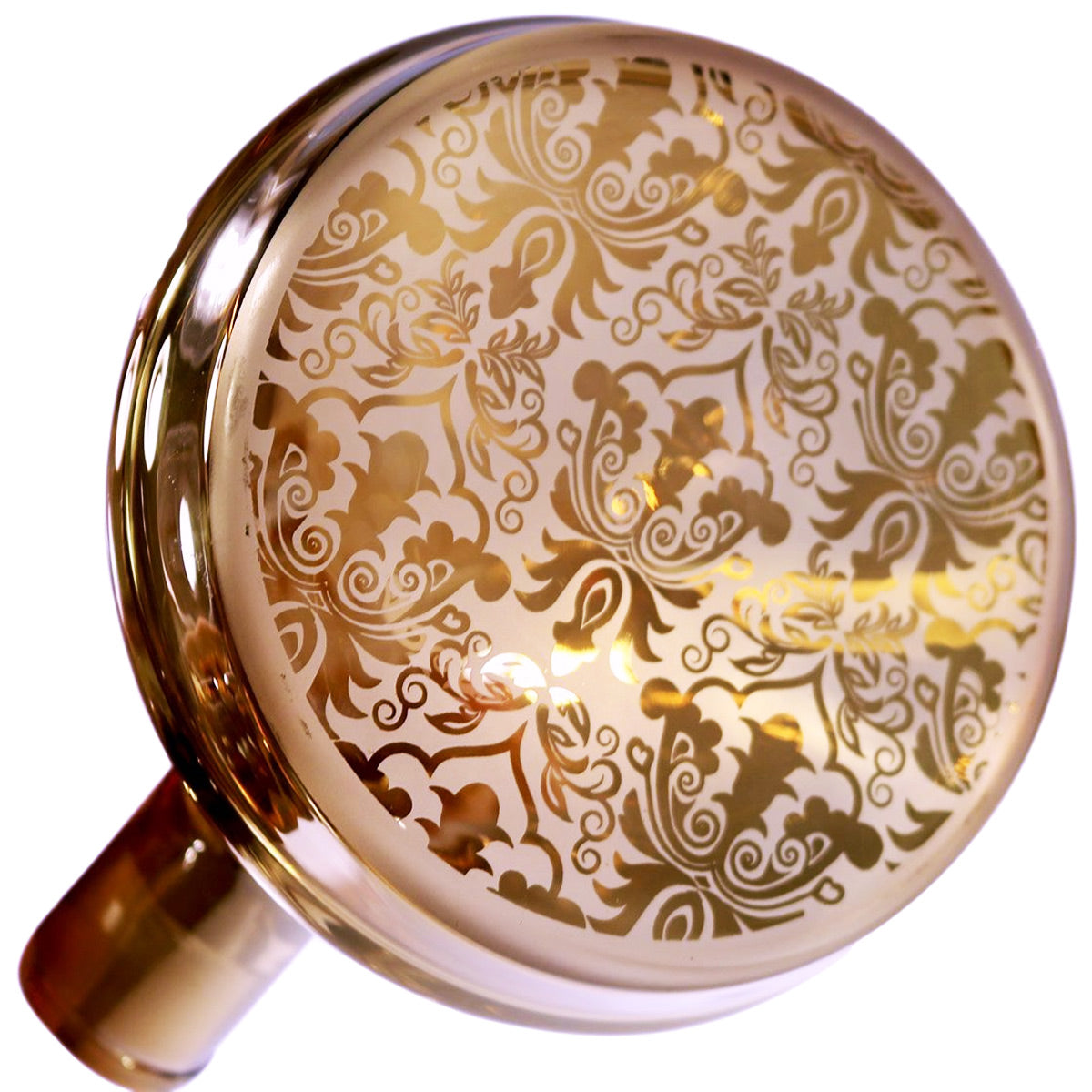 9mm 16" Heavyweight Beaker w/ Etched Damask & Arch Design - Assorted Electroplated Colors [WP-G-269]