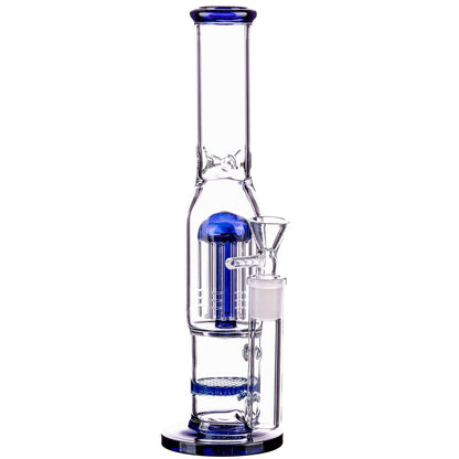 10" Straight Tube w/ Two Perc's - Assorted Colors [WP-G-169]