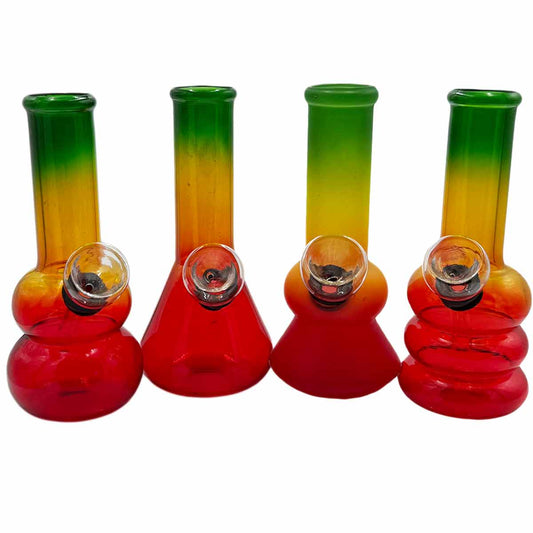 5" Water Pipes in Many Shapes & Styles - Rasta Colors [WP-G-18-5]