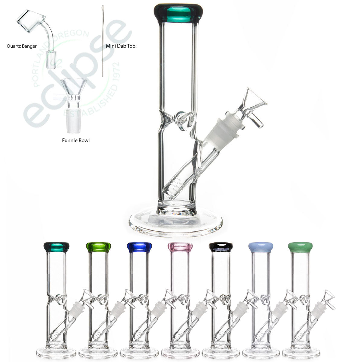 8" Straight Tube - Top Quality - Assorted Colors [WP-G-222-8]