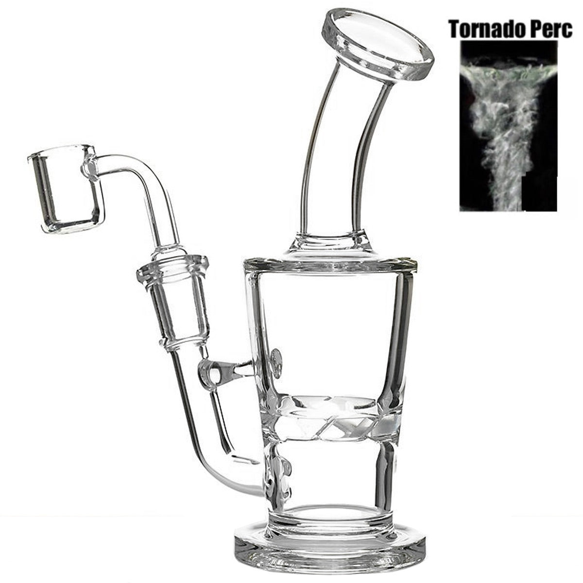 6.5" Banger Hanger w/ Tornado/Turbine Perc - Clear [WP-G-225B]