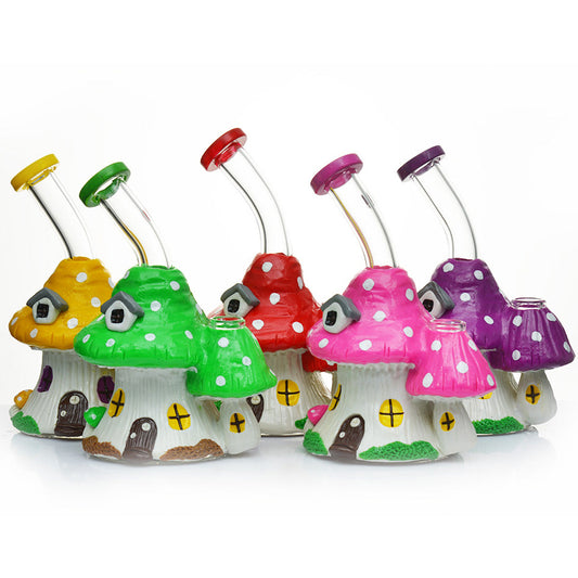 7" Banger Hanger w/ Mushroom Designs & Disc Perc & Terp Pearl Set [WP-G-245B]