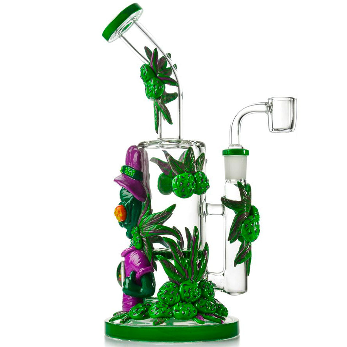 10" Straight Tube w/  Glow-in-the-Dark Alien, Honey Comb Perc & Extras [WP-G-268]
