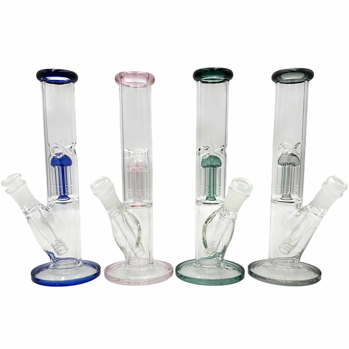 10” Straight Tube w/ Tree Perc - Assorted Colors [WP-G-279]