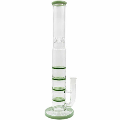16"-17” Straight Tube w/ Quadruple Honeycomb Perc's - Assorted Colors [WP-G-286]