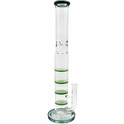 16"-17” Straight Tube w/ Quadruple Honeycomb Perc's - Assorted Colors [WP-G-286]