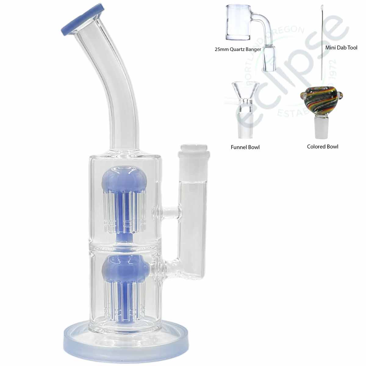 12" - 12.5" Banger Hanger w/ Double Tree Perc’s - Assorted Colors [WP-G-288]