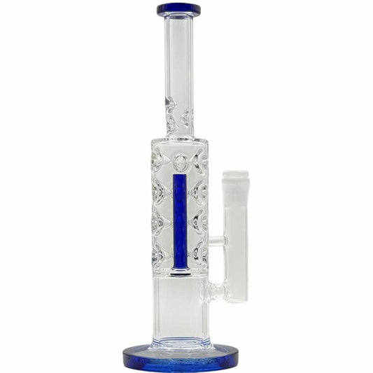 12.5" Straight Tube w/ 3D Design & Inline Perc - Royal Blue [WP-G-287]