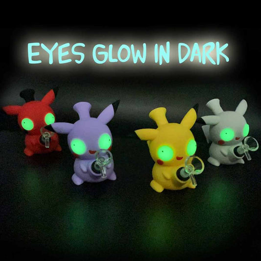 5.5’ Silicone Zombie Electric Mouse Water Pipe w/ Glow-in-The-Dark Eyes - Assorted Colors [WP-S-185]