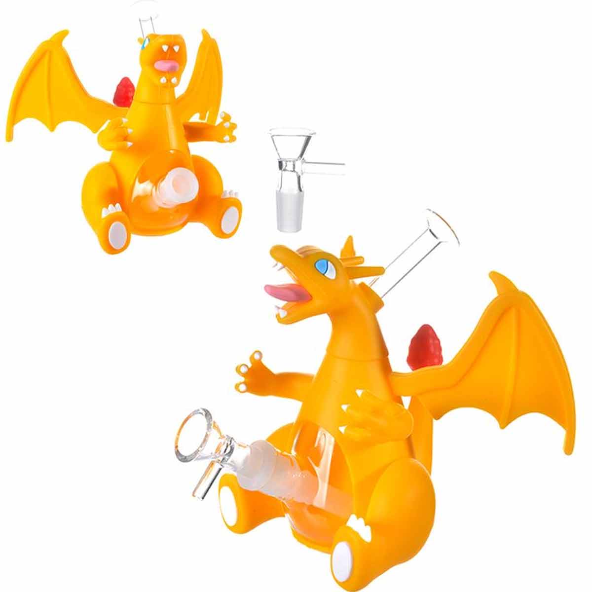 6.9” Wingspan XL Evolved Pissed Off Fire Dude Hybrid Water Pipe - Orange [WP-H-172]
