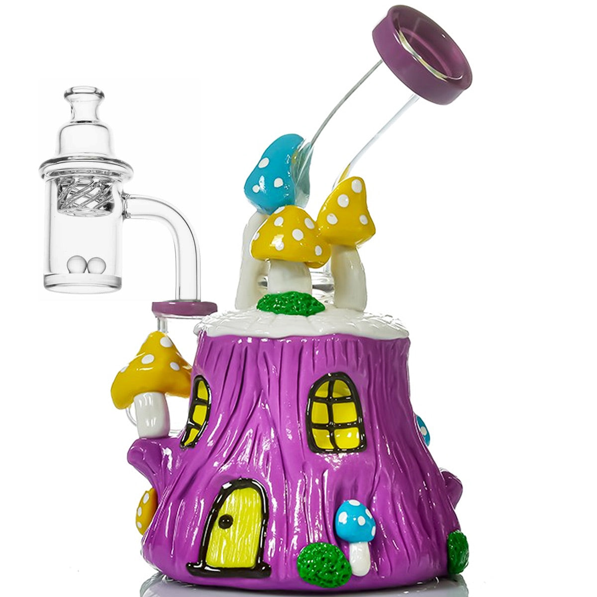 7" Banger Hanger w/ Mushroom Designs & Disc Perc & Terp Pearl Set [WP-G-245A]