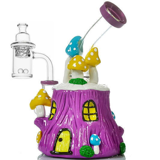 7" Banger Hanger w/ Mushroom Designs & Disc Perc & Terp Pearl Set [WP-G-245A]