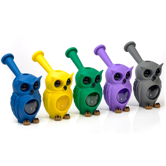 5" Hybrid Owl Water Pipe - Assorted Colors [WP-H-165]