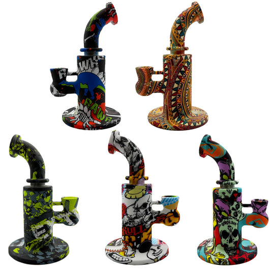 6.5" Banger Hanger w/ Bowl, Banger & Dab Tool - New Prints! [WP-S-133]