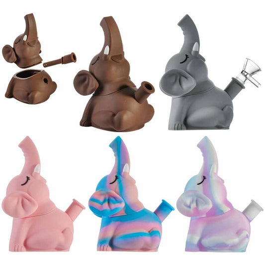 6.25” Relaxed Elephant Water Pipe - Assorted Colors [WP-S-187]