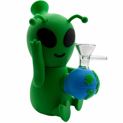 6” Friendly Alien 3D World Water Pipe - Green [WP-S-201]