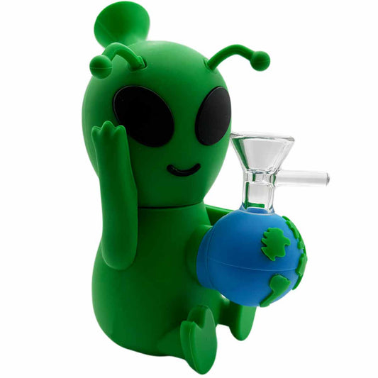6” Friendly Alien 3D World Water Pipe - Green [WP-S-201]