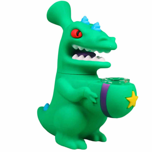 5.5”  Pissed Off T-Rex Dinosaur Water Pipe - Green [WP-S-203]