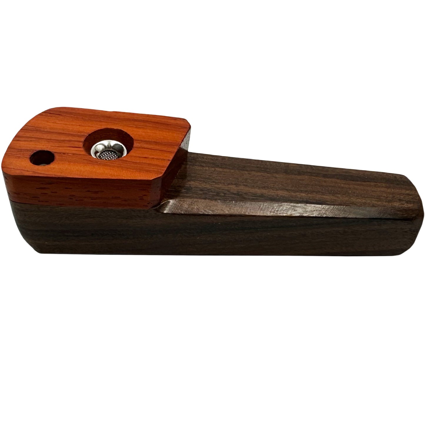 WW American Made 3.75" Wooden Hand Pipe with Swivel Lid & Smoke-Through Top [HP-W-W-10]