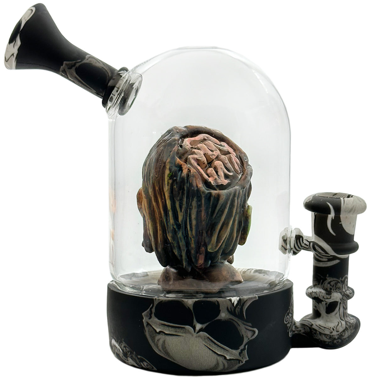 5.5 Hybrid Water Pipe w/ Glass Top & Shaking Bobble-Head Zombie Perc - Gift Box [WP-H-167]