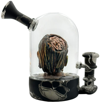 5.5 Hybrid Water Pipe w/ Glass Top & Shaking Bobble-Head Zombie Perc - Gift Box [WP-H-167]