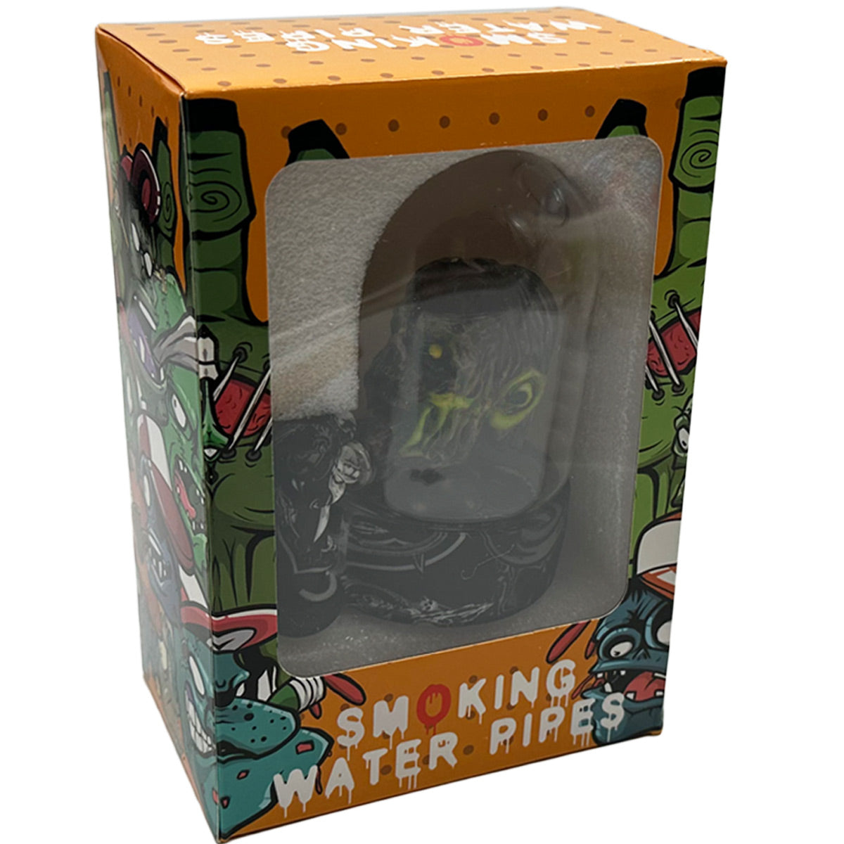 5.5 Hybrid Water Pipe w/ Glass Top & Shaking Bobble-Head Zombie Perc - Gift Box [WP-H-167]