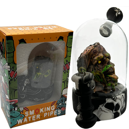 5.5 Hybrid Water Pipe w/ Glass Top & Shaking Bobble-Head Zombie Perc - Gift Box [WP-H-167]
